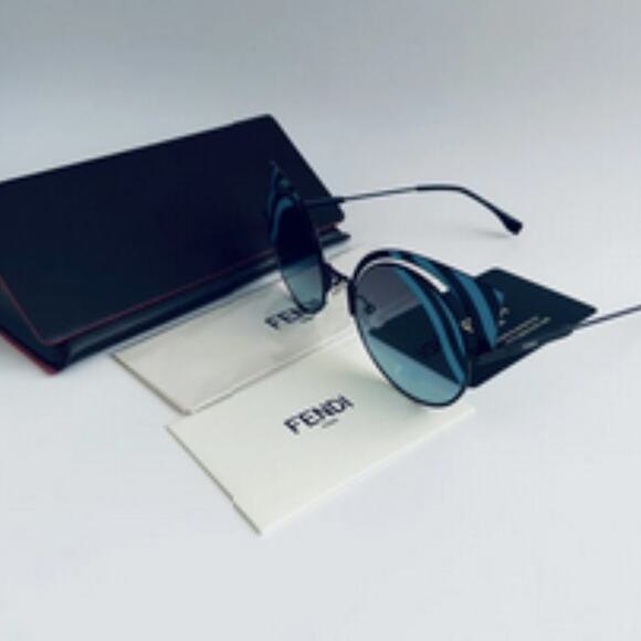 Fendi 53mm Modified Cat Eye Sunglasses turquoise - Picture 4 of 16